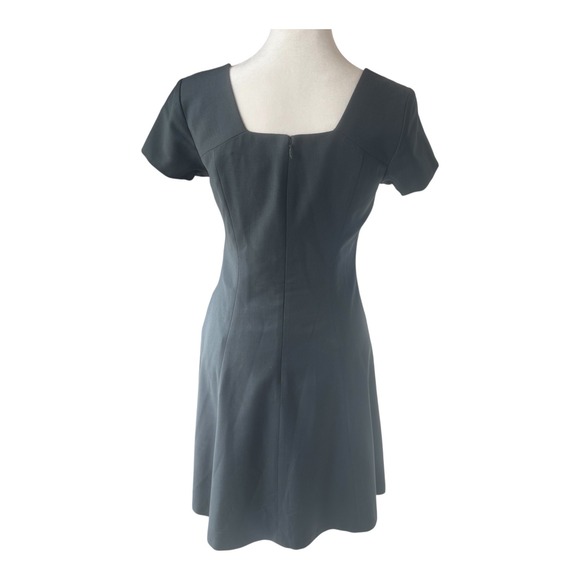 Theory Elex Fit & Flare Wool Dress Charcoal Gray 00 Mini Feminine Silhouette - Picture 4 of 8